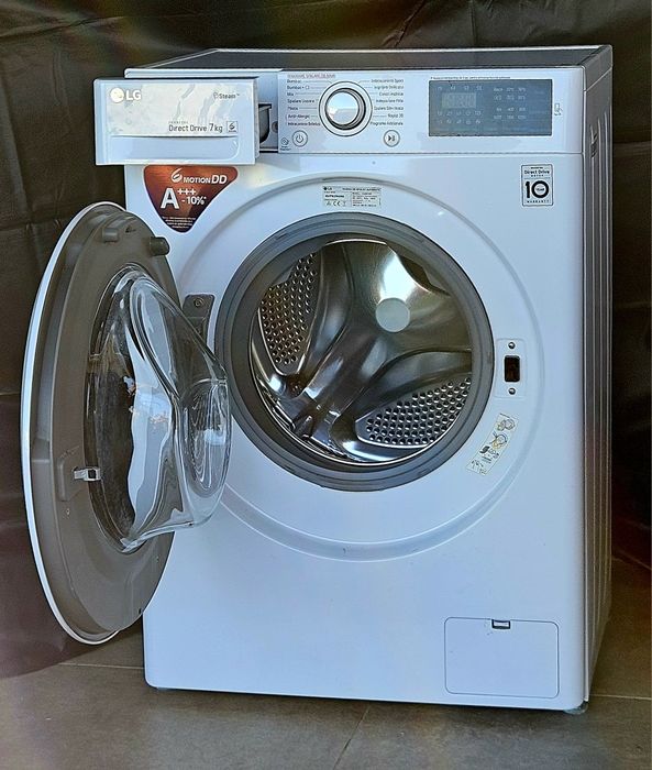 Mașină de spălat LG Slim 7kg – Steam, Direct Drive, 1200 rpm, programe copii/Rapid