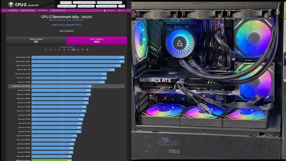 PC i5 14600KF RTX 5070 Aio 360 4000mhz 32gb ddr4 Nvme 850w Seasonic