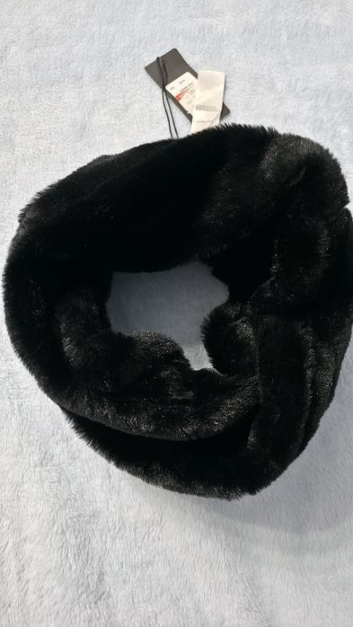 Fular dama, imitație blană, marime universala, negru