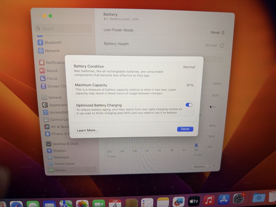 MacBook Air M2 8/256GB Gold / Ideal holatda (Batareya 97%)
