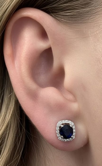 Серьги с сапфирами и бриллиантами