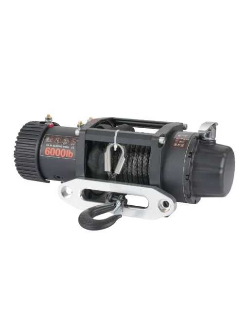 Troliu electric auto EMD Winch 6000lbs (2722kg), 12V, cablu sintetic, 15m, raport 173:1