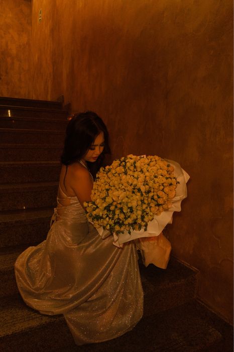 Платье серебристое