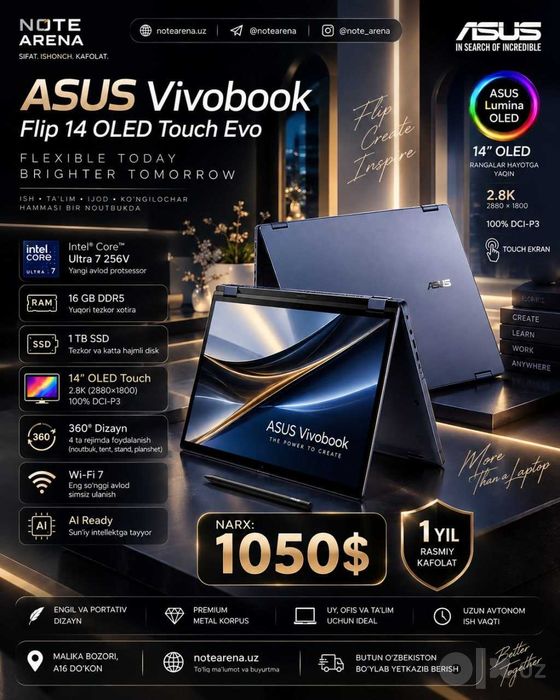 ASUS Vivobook Flip 14 OLED — Premium tanlov!