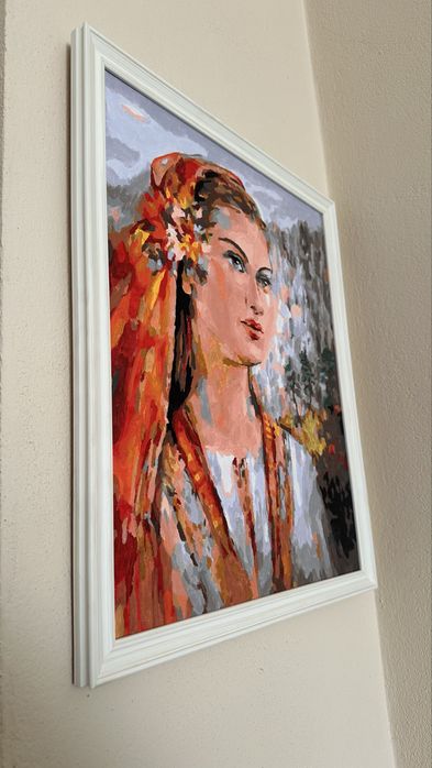 Оригинална ръчно рисувана картина – портрет, 40×50 см, рамкирана