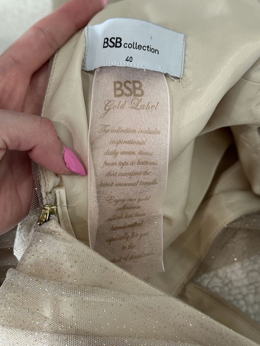 Бежова златна рокля BSB размер 40