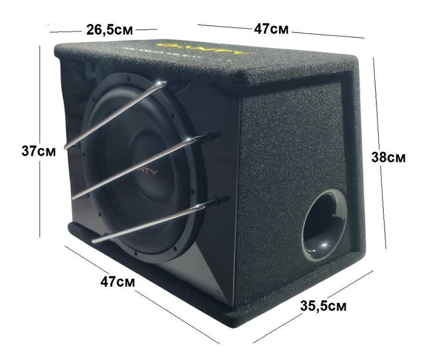 Активен субуфер DANTY DT-812 1000W - 10" с вграден усилвател