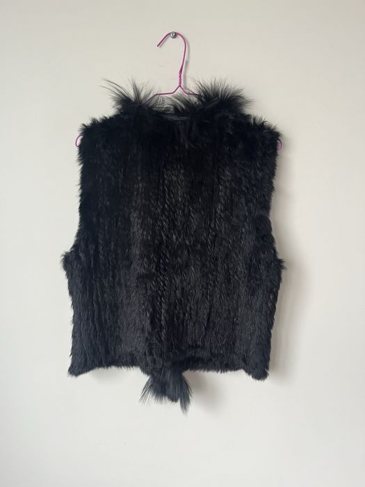 Дамски елек с естествен косъм два цвята