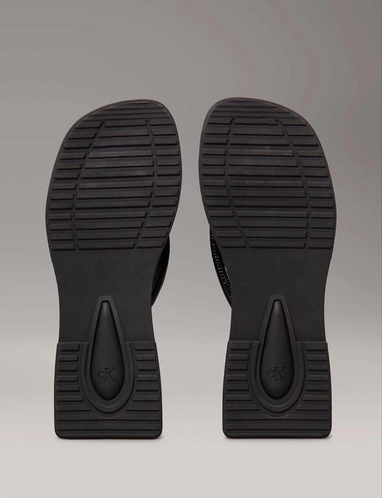 Дамски джапанки Calvin Klein SQ LOW WEDGE SANDAL STITCH