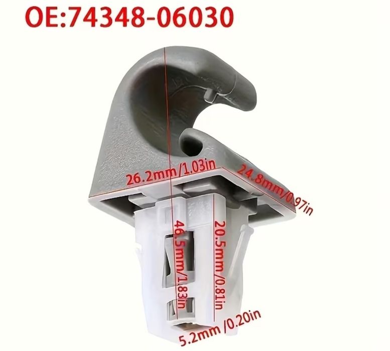 2 бр. Щипки за сенник за кола, Сив цвят за Toyota Camry, Corolla, RAV4, Highlander, Prius