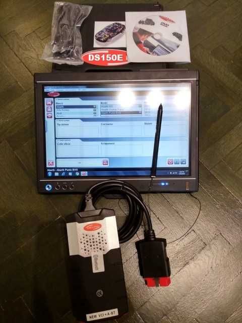 Kit diagnoza auto 12/24V obd2 led bluetooth+laptop full activat, tester auto pentru turisme si camioane in limba romana, totul instalat si activat