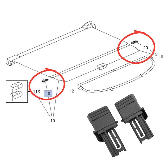 Комплект водачи на щора за багажник на Opel Insignia A Комби 2008 - 17