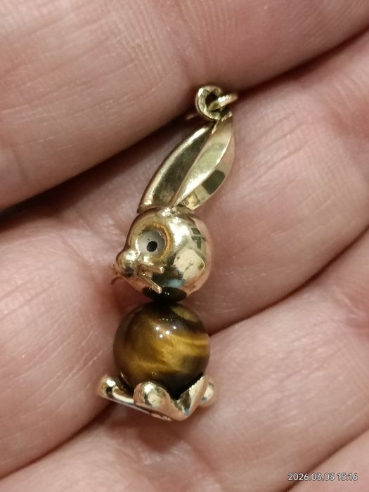 Vind pandantiv iepuraș din aur 14kt