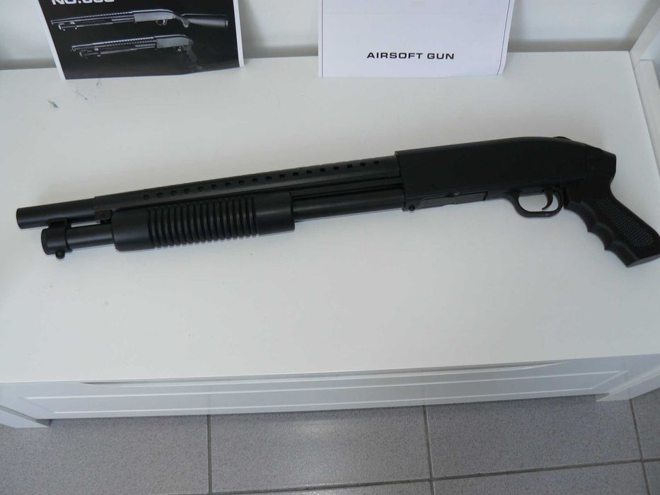Pusca Shotgun Airsoft Mossberg 590 Short 003 AGM,Noua,Armare Manuala/Arc 1,1 Joule