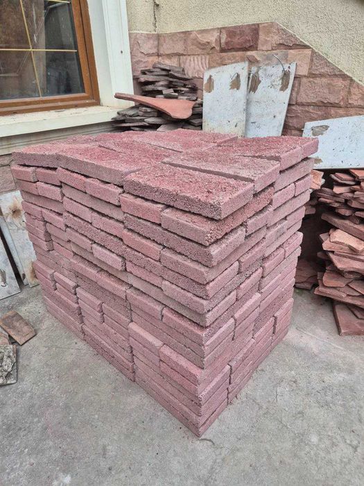 Сплиттерная плитка облицовочная 390х190Х55 бордовая