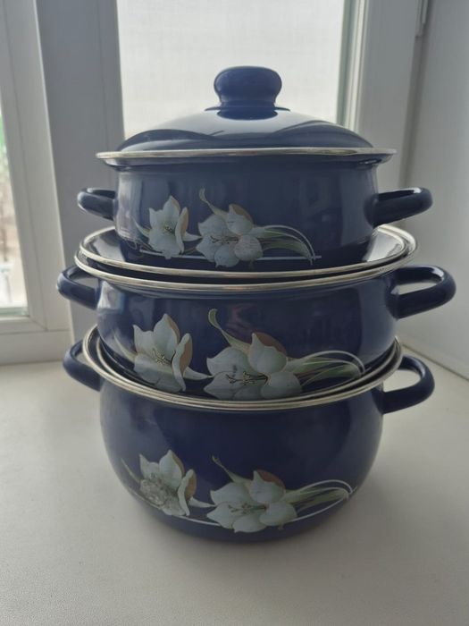 Набор кастрюли  синий