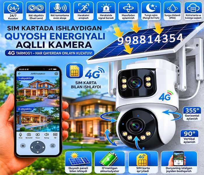 Solar camera Wi-Fi-камера Солнечная камера quyosh kamera 4g