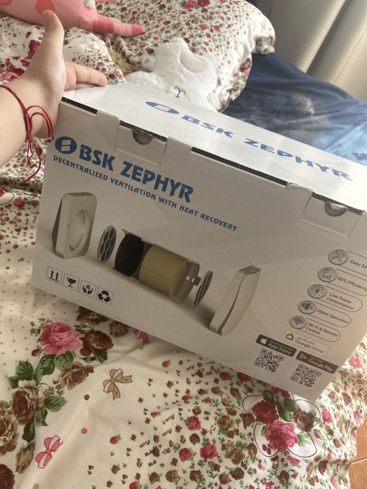 „BSK Zephyr – sistem de ventilație cu recuperare de căldură, Wi-Fi, nou în cutie. Ideal pentru apartament sau casă.