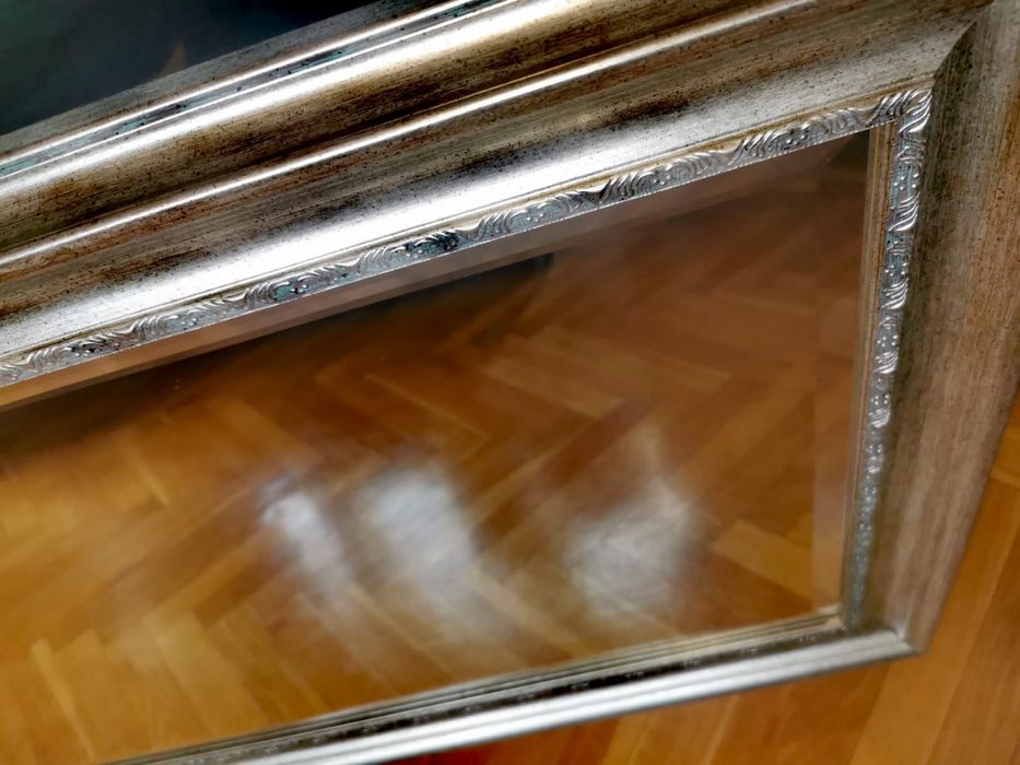 Огледало сребърно картина в рамка масивно и тежко голямо 65 х 80 см.
