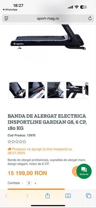 Banda de alergat electrica