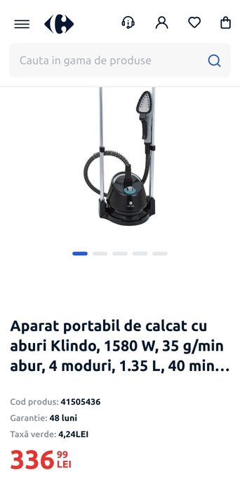 Aparat de călcat vertical cu aburi Klindo 1580W