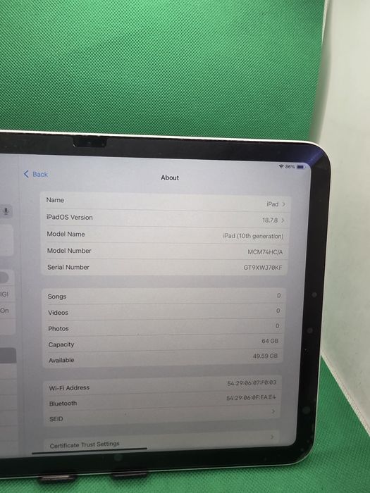 Ipad 10 64GB Wifi•Bateria 98%-46 cicluri•Amanet Lazar Crangasi •43706