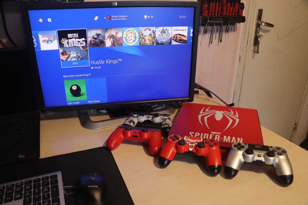 С ГАРАНЦИЯ 1Г Sony PlayStation 4 Slim SW PS4 Spider-Man профилактиран 750 GB Spider Man Limited edition 5 ПС4 Плейстейшан Плейстейшън PS 4 тестван
