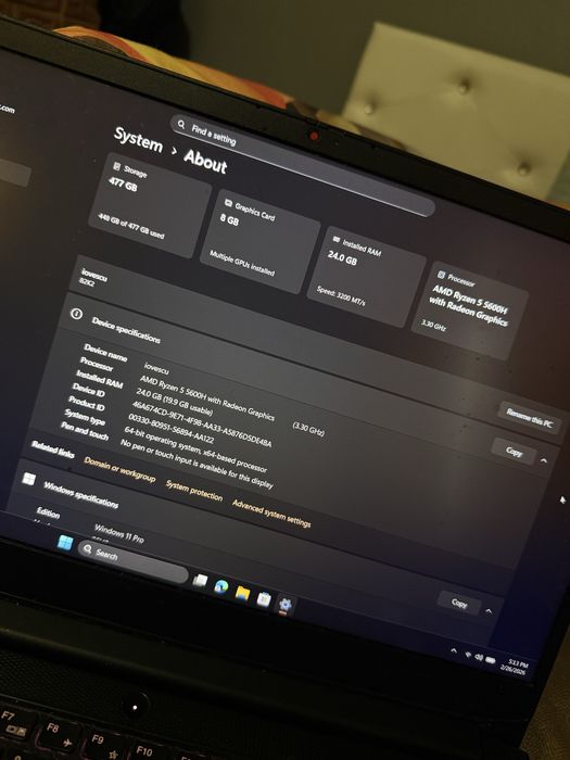 Vand laptop ideapd gaming3   urgent