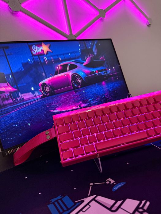 Tastatura AULA Hero 68HE – Bauhinia Red / switch uri magnetice lubed