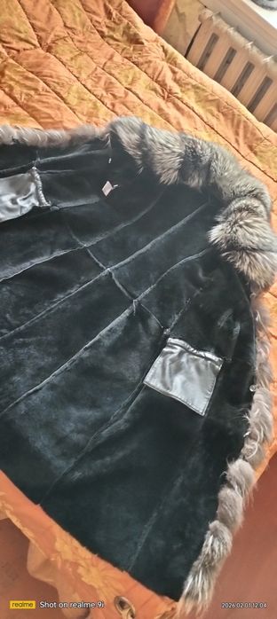 Дублёнка чёрная женская модная