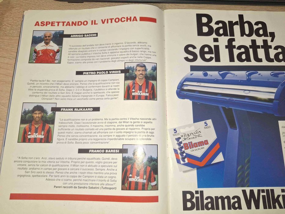 ОРИГИНАЛ! Уникално колекционерско футболно списание от 1988 г.  AC MILAN – ВИТОША / ЛЕВСКИ