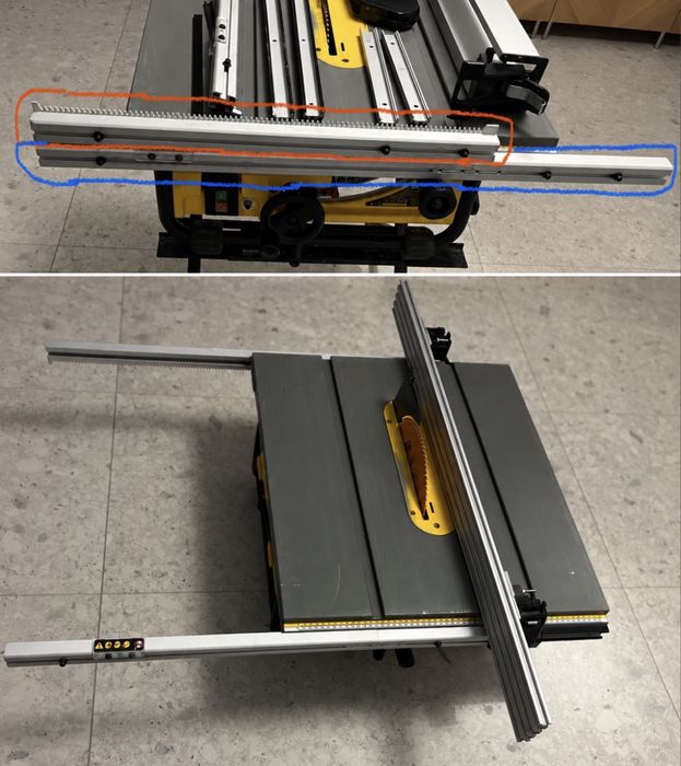 DeWalt DW745 – masă glisantă, șine extinse, suport și soft-start