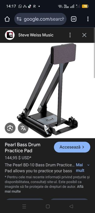 Pearl buss drum practice pad de vânzare