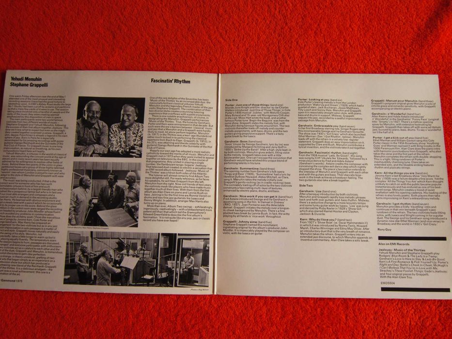 vinil rar jazz Yehudi Menuhin &Steph.Grappelli Fascinatin' Rhythm 1975