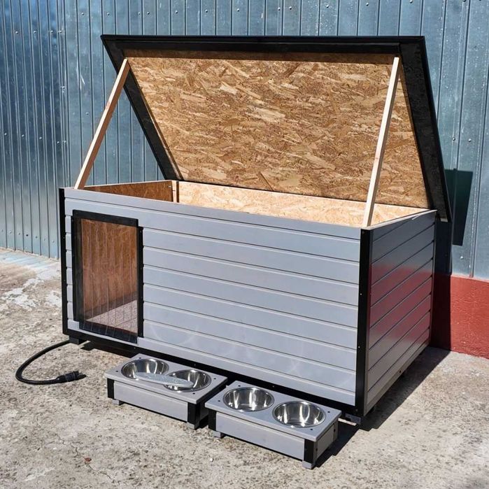 Cusca Caine Spatioasa Izolata Incalzita cu Profile Antiros Gri Nordic