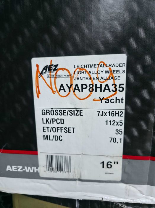 Jante Aliaj 5x112 16'' VW Golf Passat Touran Caddy Tiguan T-ROC NOI  !  JANTE NOI - SUPER PRET !!!