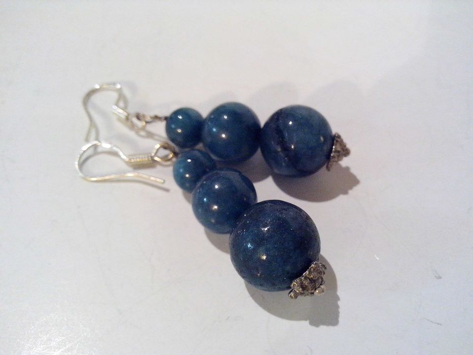 set argint si pietre naturale,apatit albastru,clasic,elegant