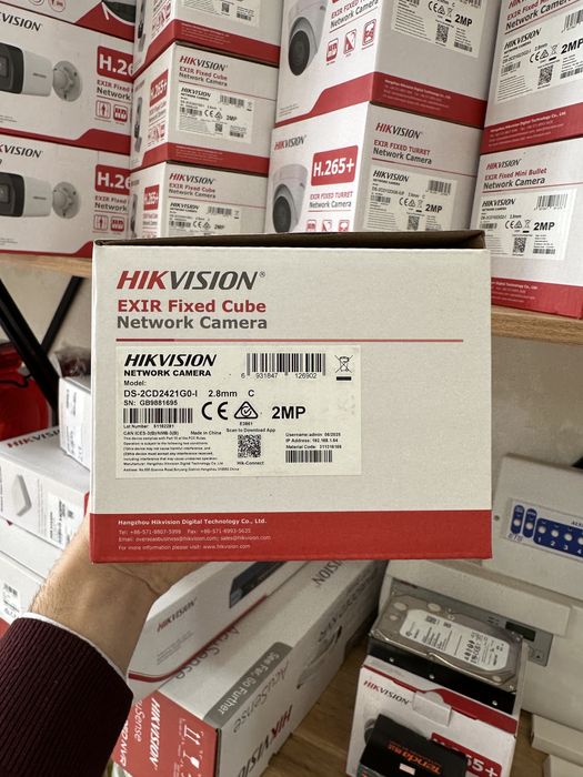 Hikvision IP камера видеонаблюдения H.265+ Exir fixed cube