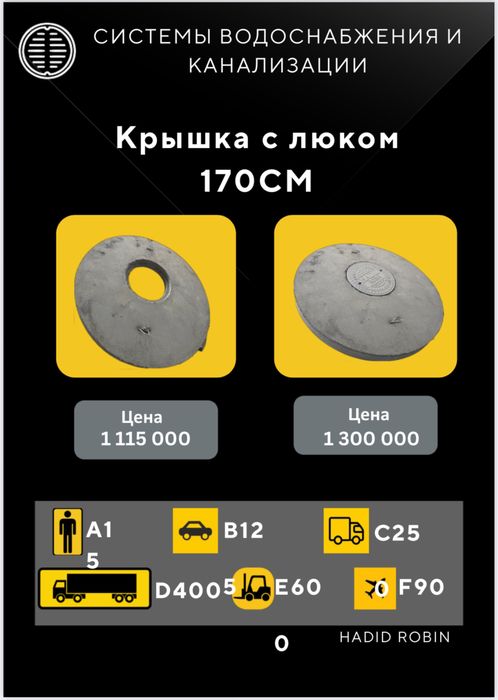 Крышка с люком 170 см, 120 см