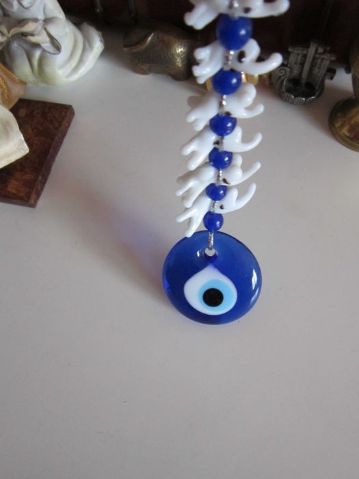 cadou rar feng shui Ganesha Evil Eye Elefanti sticla  India 1990