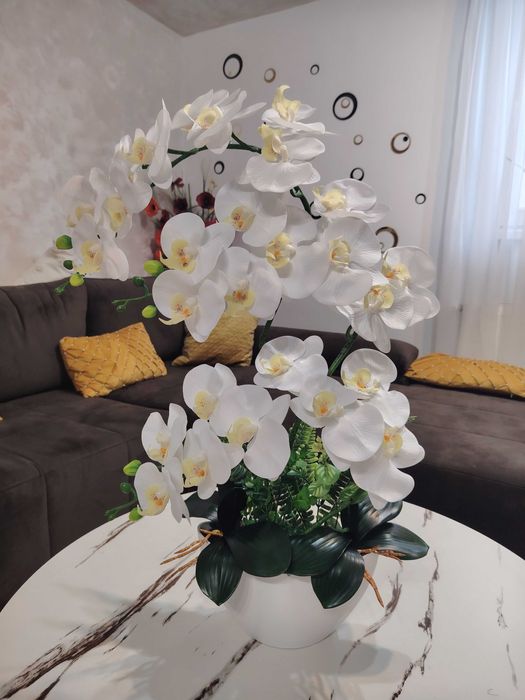 Orhidee artificiala din silicon 3 D ,produs nou!!