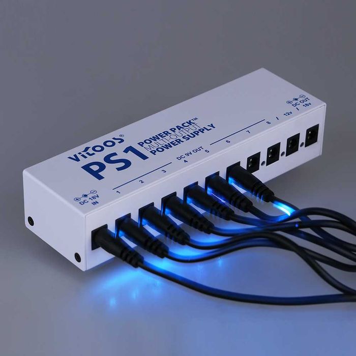 Alimentator VITOOS PS1 9V 12V 18V pedale efecte chitara - Garanție