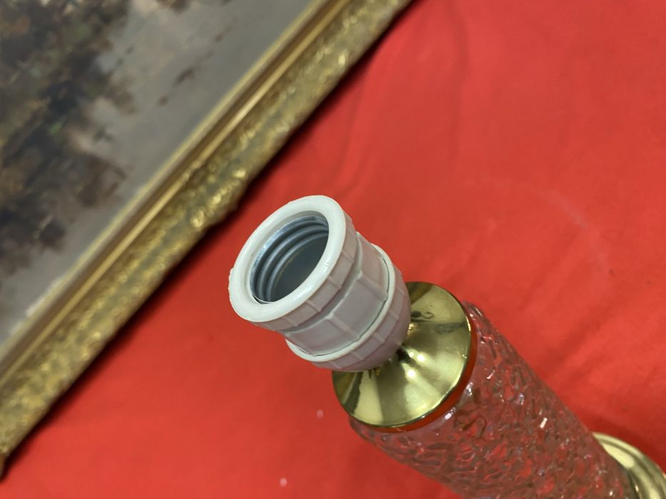 Френска лампа от кристал и месинг