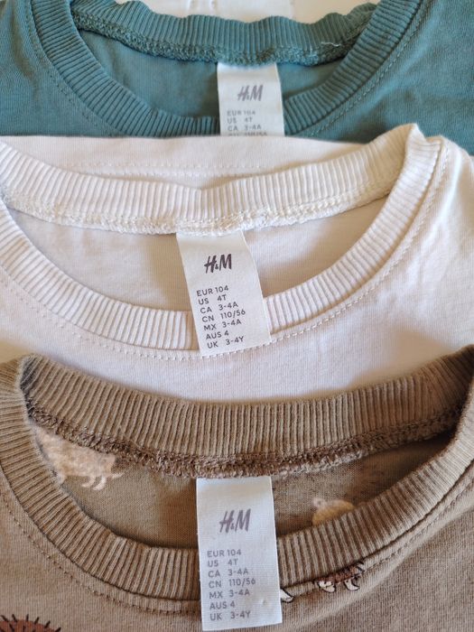 Topuri/tricouri cu mânecă lungă, H&M, mărimea 104