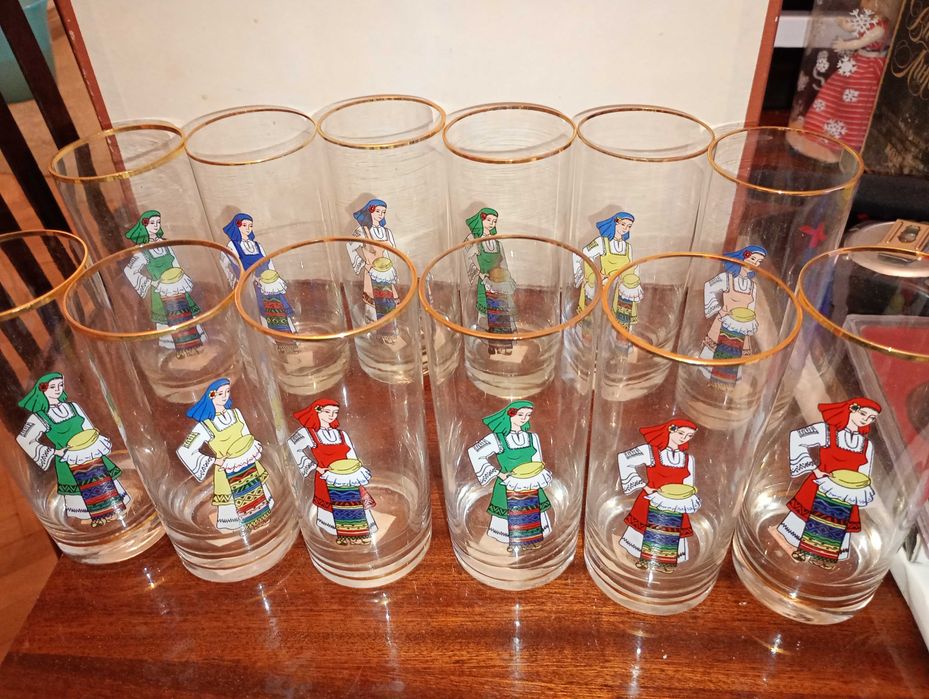 фолклорен стар български сервиз чаши фолклор стари чаши