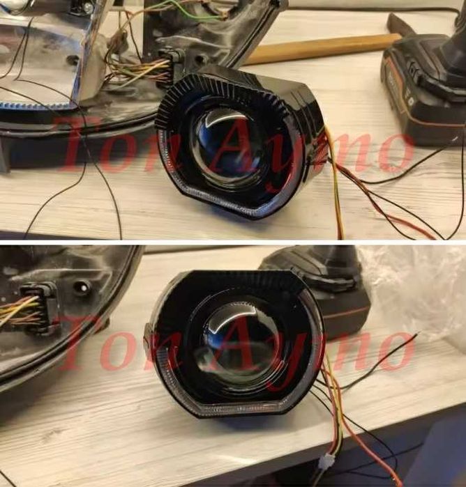 Декоративни Капачки 2,5'' и 3'' Angel eyes DRL Дневни Бяло и Оранжево