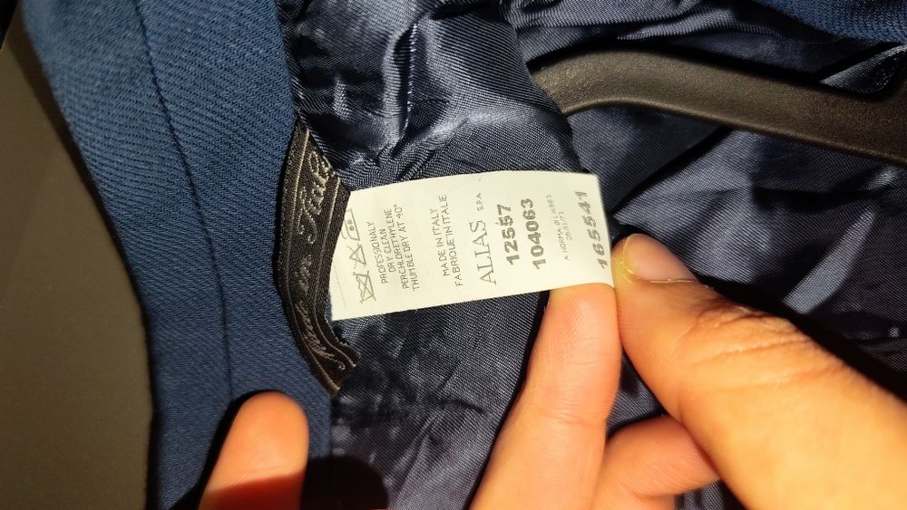 Тъмносин мъжки костюм Версаче Versace