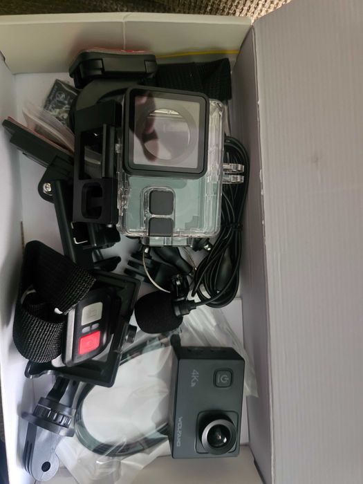 Camera de actiune WOLFGANG GA100 4K, Noua - Pachet complet + 2 Baterii