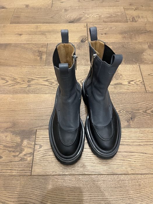 Кожаные ботинки в стиле Bottega Veneta / Prada