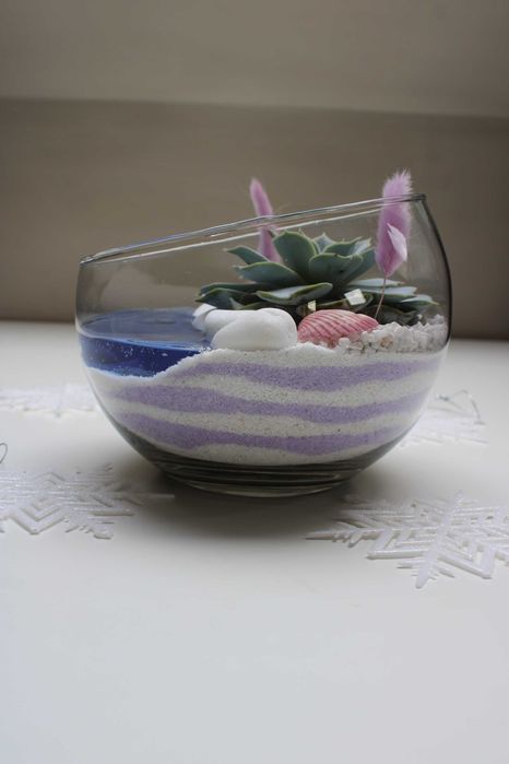 Флорариум с езеро - подарък за деня на влюбените, 8ми март, рожден ден